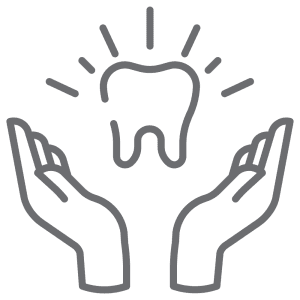Hands with tooth icon